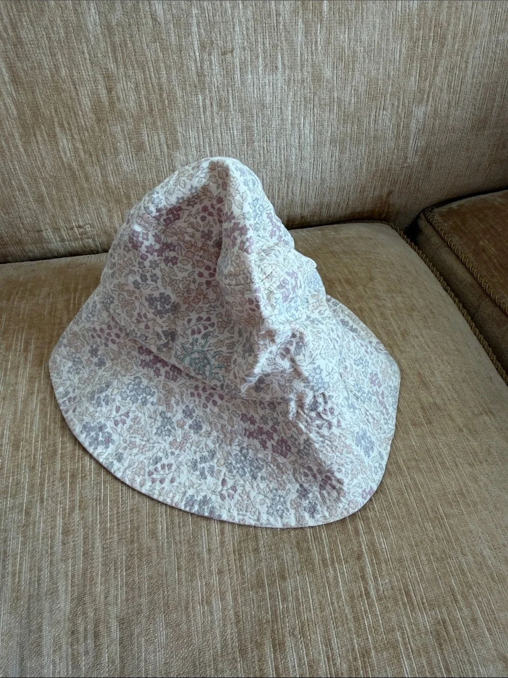 Rylee + Cru Floral Bucket Hat in Cream and Dusty pastel floral ditsy